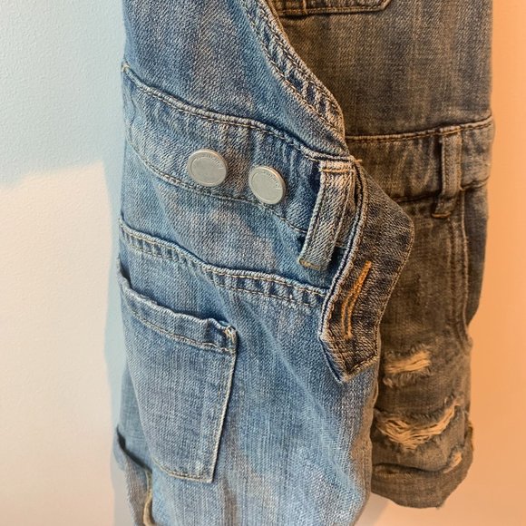 NWOT Blank NYC Short Distressed Denim Overalls -25 - Picture 8 of 11